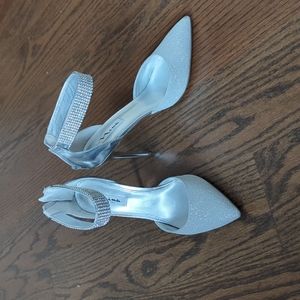 Sparkling silver heels
